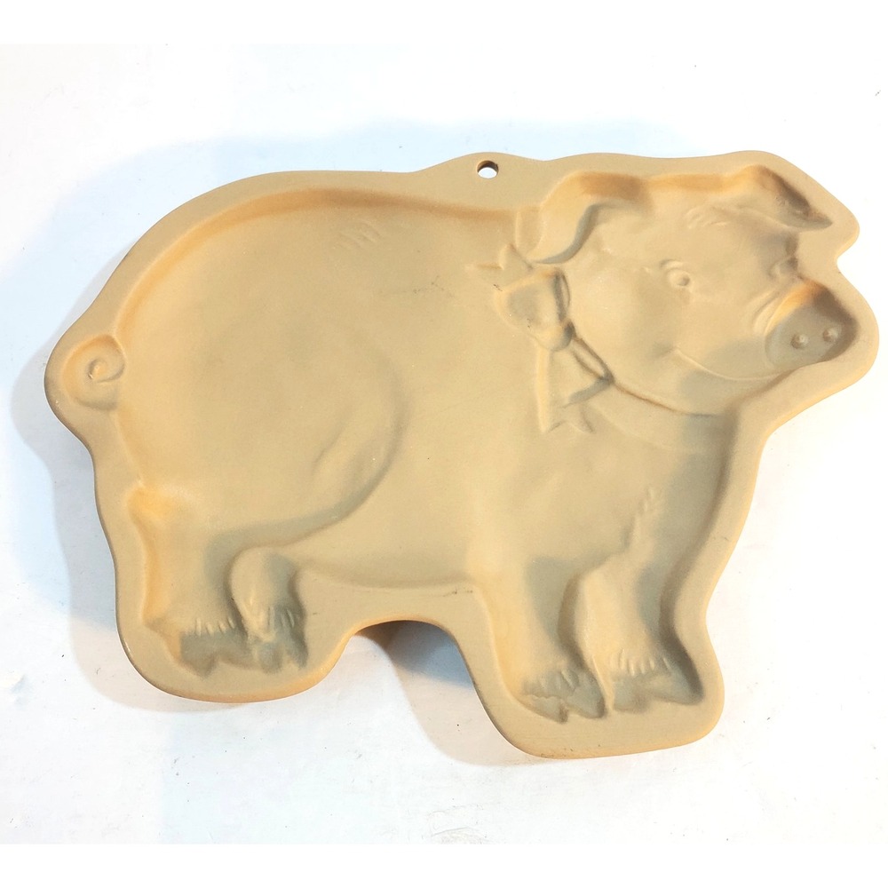 Vintage 1984 Brown Bag Cookie Art Pig Hog Mold Press Hill Design Farm Animal